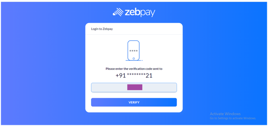 transaction history of Zebpay