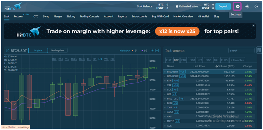 API on HitBTC