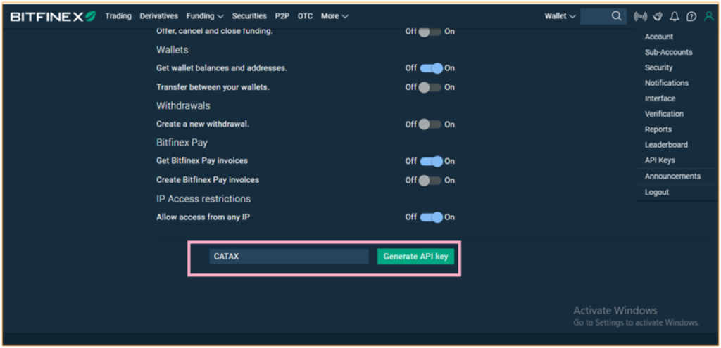 Bitfinex API