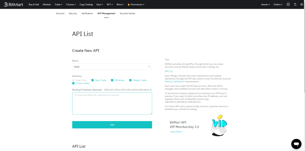 Taxes on Bitmart 