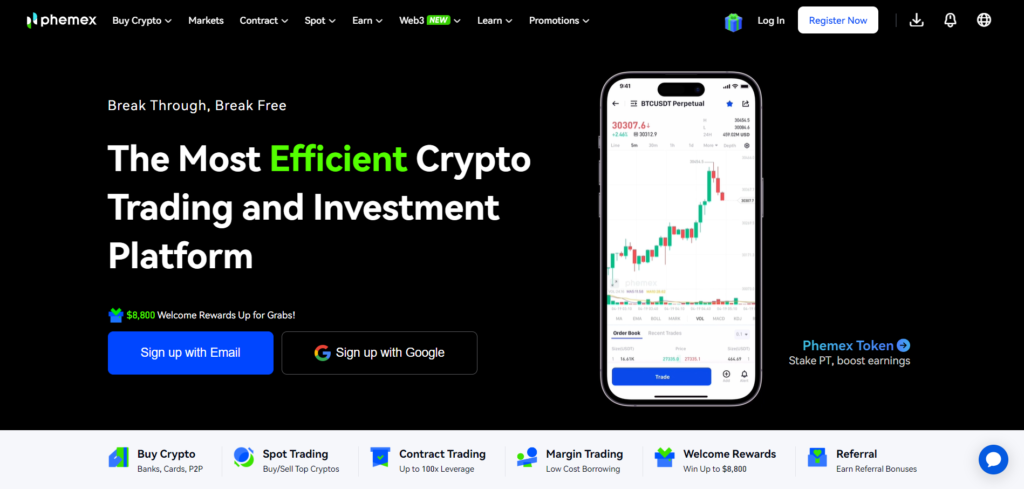 phemex margin trade history