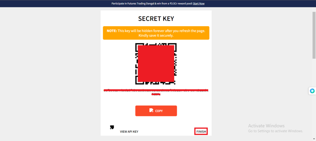 coindcx  secret key